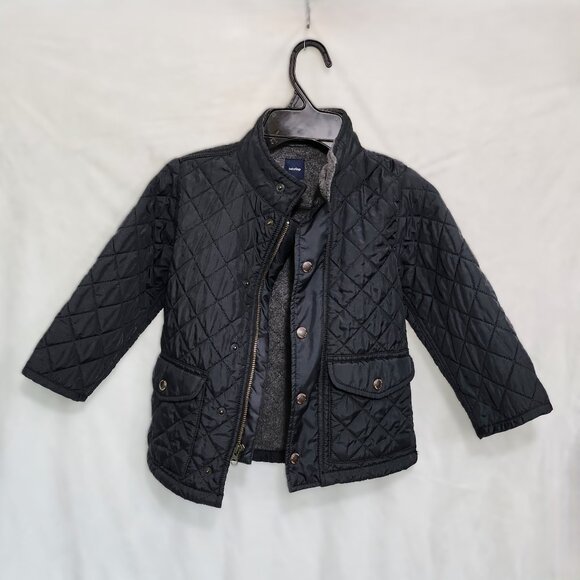 Navy Black/Blue Quilted and lined Coat for Girls - Picture 2 of 13